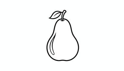 Simple Pear Outline Icon Vector Illustration