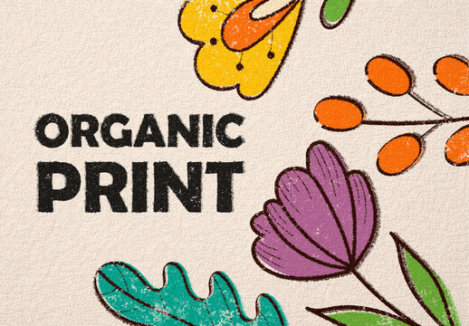 Drawing Ink Bleed Print Effect Mockup