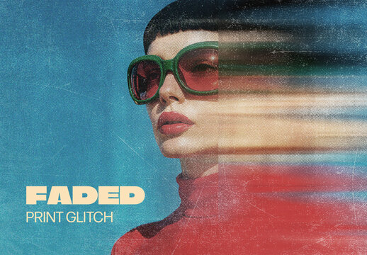 Faded Vintage Motion Blur Photo Effect Mockup