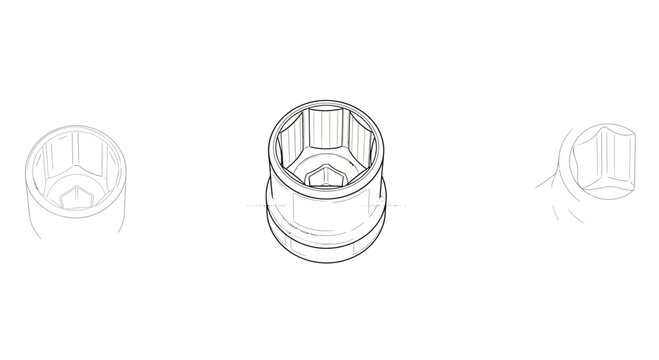 Hex Socket Wrench Tool, Mechanical Engineering, Precision Engineering, Industrial Design