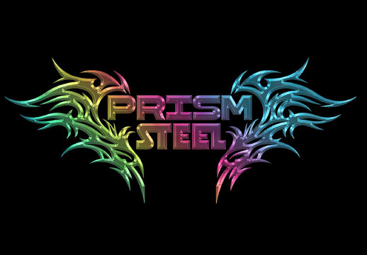 Glossy Metal Prism Chrome Mockup