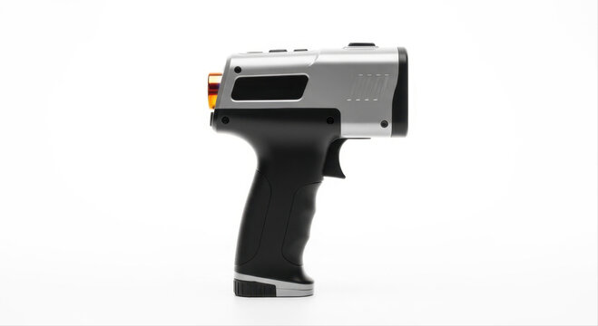 Sleek thermal detector with ergonomic grip isolated on white background, showcasing modern design and functionality