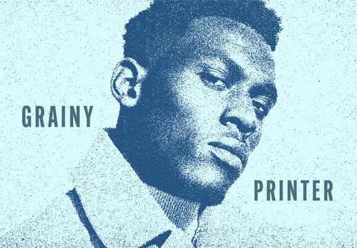Grainy Printer Effect Mockup