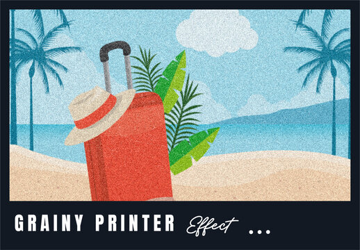 Grainy Printer Effect Mockup