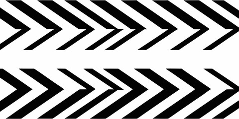 Fototapeta premium Repetitive pattern of black chevron arrows on a white background
