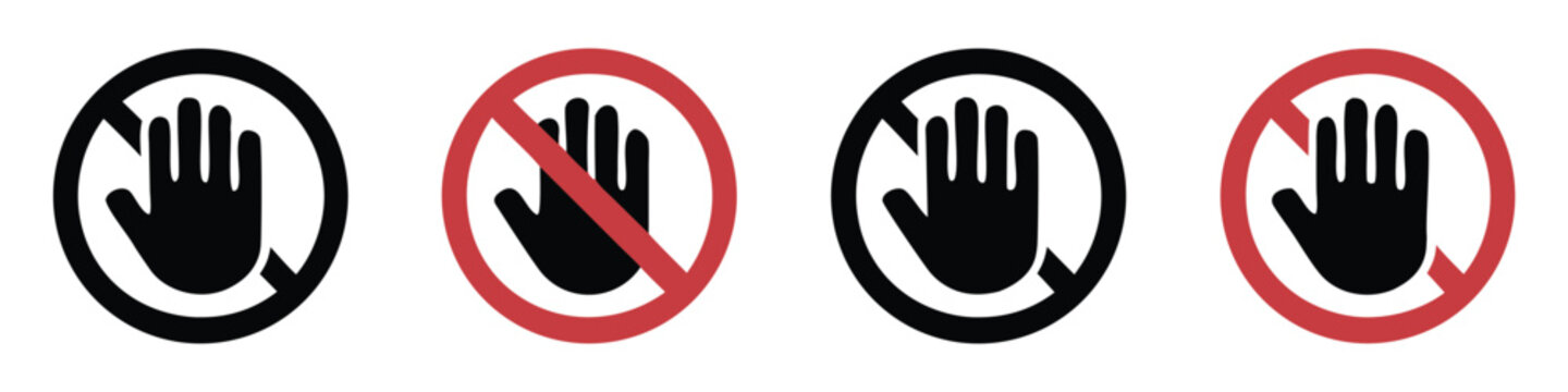 Don't touch vector icons set