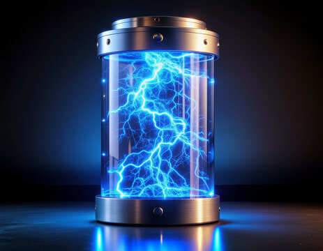 Glowing Futuristic Power Energy Cell Concept