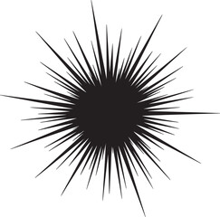 Abstract black starburst graphic with sharp radiating lines © uniquenaznin
