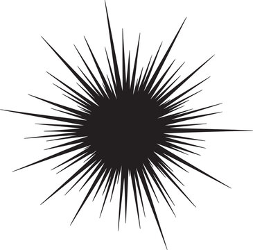 Abstract black starburst graphic with sharp radiating lines