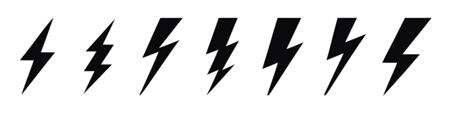 Lightening bolt vector icons se