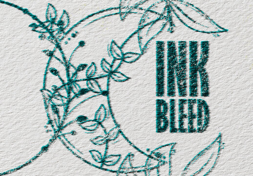 Soft Ink Bleed Print Effect Mockup