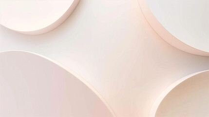 Obraz premium Beige Minimal Curved Wall with Soft Shadows