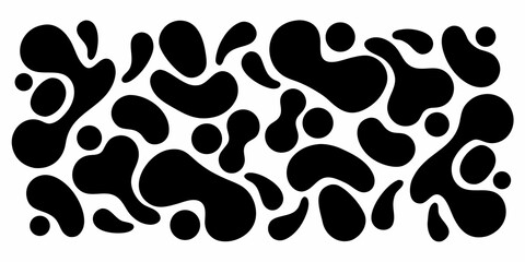 Obraz premium Abstract black and white pattern of organic irregular shapes
