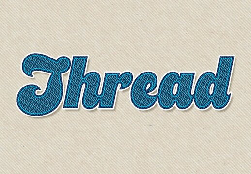 Thread Stitch Embroidery Text Effect