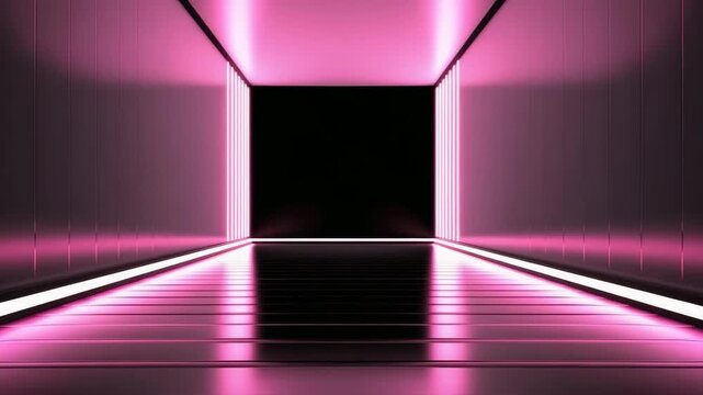 Neon Pink Futuristic Tunnel Corridor
