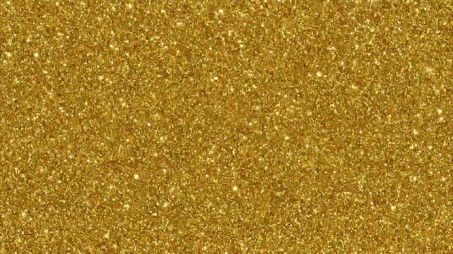 Gold glitter texture filling the entire frame with radiant sparkling particles, luxury shimmering background for awards, weddings, festive events and premium branding visuals.