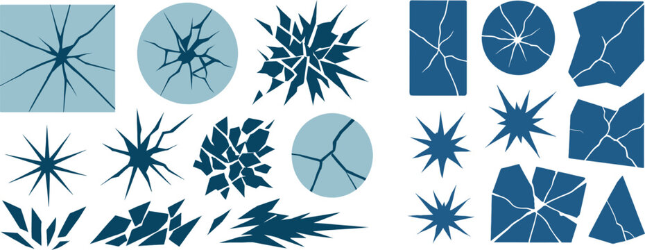 broken glass vector, cracked screen illustration, flat shattered glass, flat tech impact, abstract glass shards, flat smash vector, flat broken 