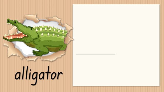 Animated Educational Alphabet Lesson for Letter A with Alligator Illustration