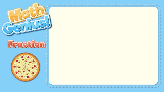 Educational Math Animation Explaining Fractions Using Sliced Pizza Illustrations