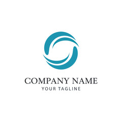 Blue Swirling Logo Design Element.