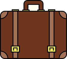 Fototapeta premium Classic Brown Suitcase Illustration on White Background