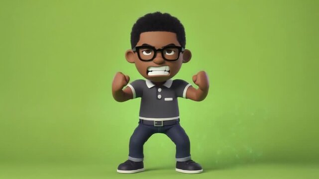 Angry young man with steam coming from ears