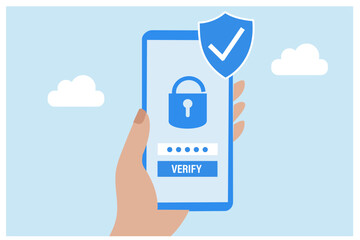 OTP One-time password for secure transaction on digital payment transaction on smartphone vector illustration