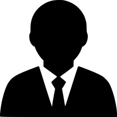 Silhouette of a businessman wearing a suit and tie, representing professional attire and corporate identity