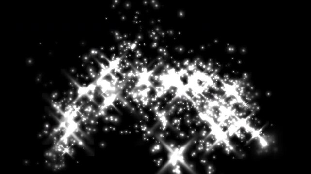 White sparkles effect animation with shimmering glowing particles