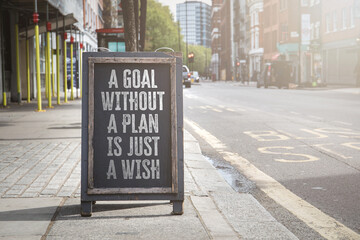 A Goal Without A Plan Is Just A Wish Street Sign