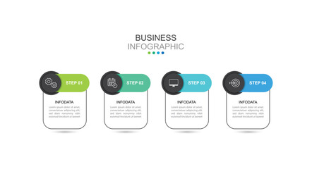 Infographic 4 options design elements for your business data. Vector Illustration.	