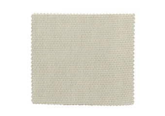 Fototapeta premium Beige woven fabric swatch with zigzag edge transparent background.