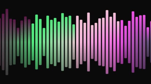 Colorful abstract vector background design featuring a rainbow pattern of wave lines and equalizer bars that blend music and art into a modern business illustration concept