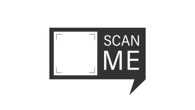 Scan me Frame. Barcode and QR code icon. Scan blank sticker for quick pay. Vector illustration in flat style.