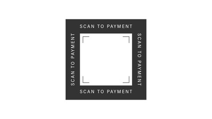 Scan me Frame. To buy now, Scan barcode or QR code in app box. Mobile payment button and shop identification icon. Vector illustration in flat style.