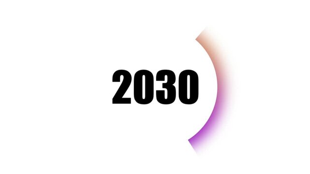 2030 Steps Progress Counter Animation with Circular Activity Tracker Ring, Minimal Fitness UI Motion Graphic on White Background.