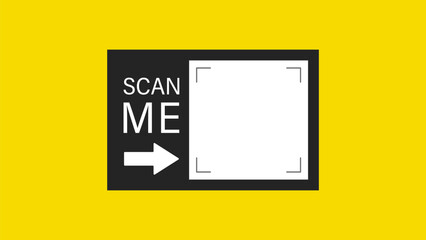Scan me Frame. Scan barcode and QR code by camera for payment. Shop identification icon or sticker for mobile app. Simple Vector illustration