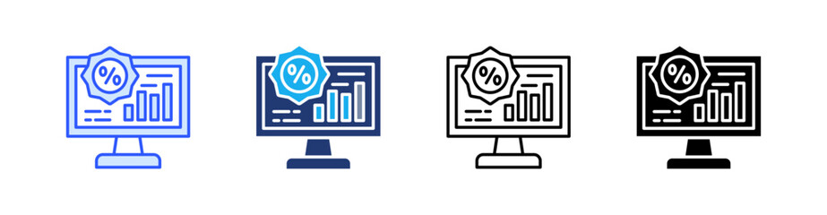 Discount Multiple Style Icon Set Vector 