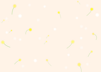 黄色い小花舞う背景素材(ベクター)