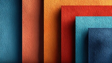 Fototapeta premium Colorful Textured Paper Sheets in Various Hues, Artistic Composition.