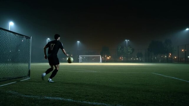 Medium shot showcasing automated brightness changes in outdoor sports lights triggered by ambient light sensors promoting ecofriendly energy usage.