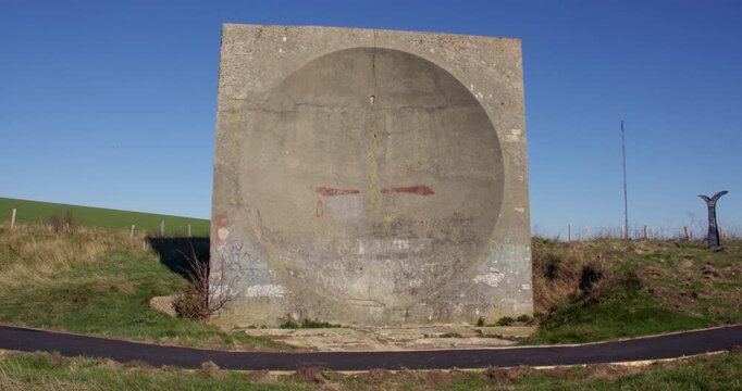 Wide shot facing the Abbots Cliff sound mirror