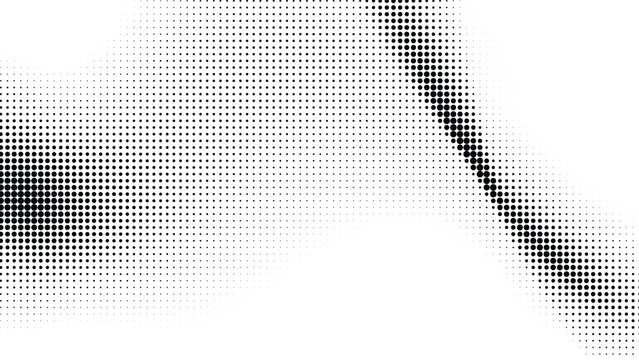 abstract black halftone dot pattern on white background minimalist monochrome geometric wave texture