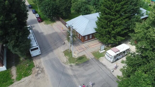 Drone takeoff near Tsvetaeva family museum