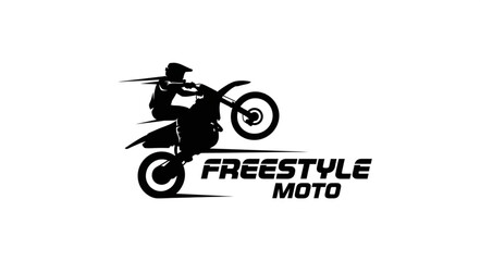 Freestyle Motocross Rider Silhouette Logo. © boy