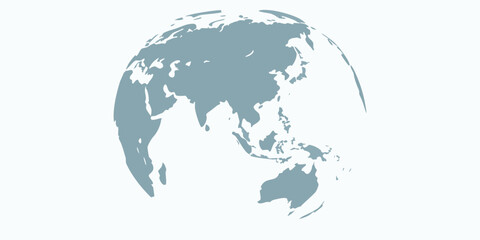 Stylized world map focusing on the eastern hemisphere and asia © Sudhakar