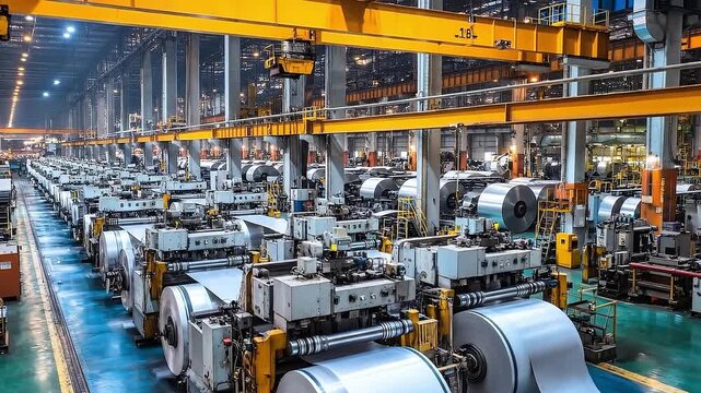 High-tech paper manufacturing process in a modern factory