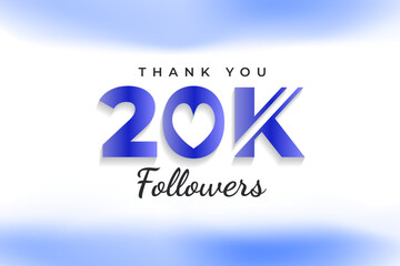 Thank you card design for 20k followers network