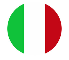 Italian flag depicted in a circle, showcasing the iconic green, white, and red vertical tricolor. © WASIF-MEHMOOD