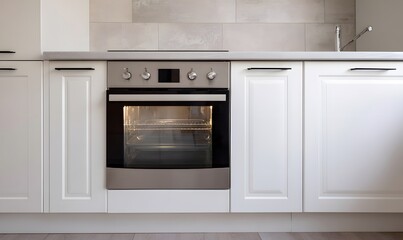 Fototapeta premium an oven in a white minimal kitchen